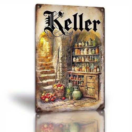 Blechschild keller vintage - blechschild,