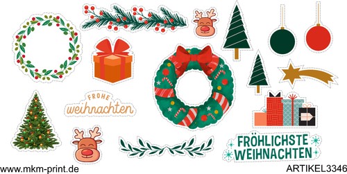 Stk weihnachtssticker - 48, stk.