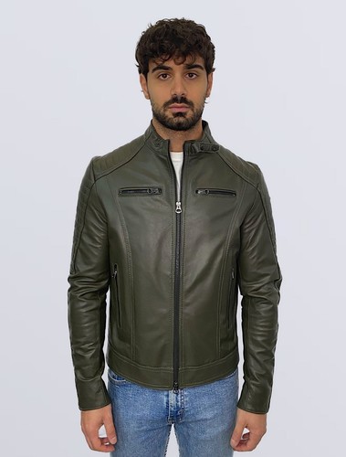 Herren lederjacke grün - lederjacke,