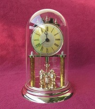 Drehpendel Kaminuhr "Meister Anker" Tischuhr m. Dom Vintage Quarz goldfarben Uhr