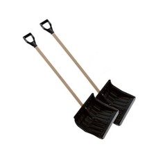 2 Schneeschaufel Schneeschieber Eckig Holzstiel Schwarz 45x35cm Kante Aluprofil
