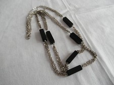 Silber-Onyx- Kette, 835er