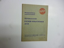 Eicher-Kraftheber AG 58 Original Montageanleitung u. Ersatzteilliste 