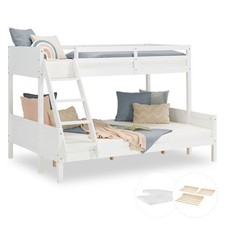 Etagenbett Kinderbett 90x200 + 140x200 mit 2 Matratzen & Lattenrost Homestyle4u