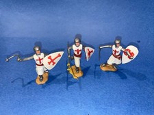 TIMPO TOYS 3 Kreuzritter Ritter  Knights Kettenhemd Schild Fahne