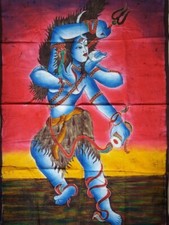 Batik Indien Wandbehang Ethno Wandschmuck Vintage Goa Buddha