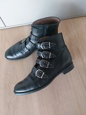 Pertini Biker Chelsea Boots Stiefeletten Gr. 39 Leder Nieten Schwarz 