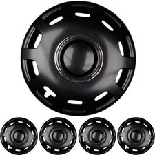 15 ZOLL 4x PREMIUM DESIGN Radkappen Radzierblenden "Alabaster" in Schwarz