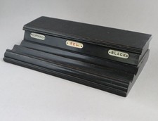 Gute antike Vintage ebonisierte Holz Schreibtischplatte Tintenfass Schreiben Dip Stiftauflage/Ständer