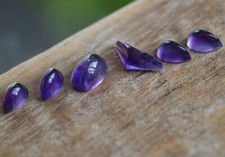 6 Amethyste 3,05 ct oval Tropfen Dreieck Cabochon Brasilien augenrein