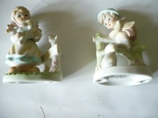 Classic 2 kl. Porzellanfiguren 1x Mädchen m.Lamm 1x Junge m. Hund ca. 12cm h.