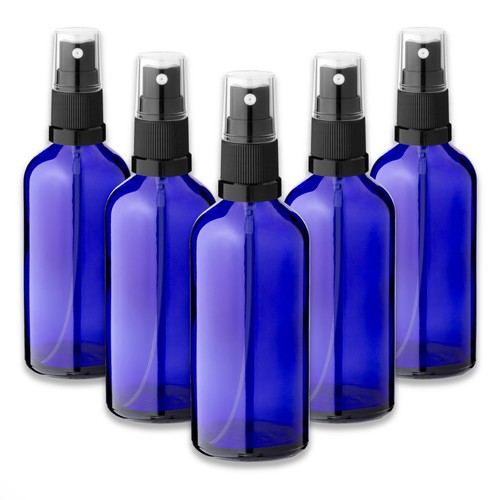 Blaue glasflasche 100 ml - blaue,