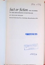 Fact or Fiction: The Dilemma of the Renaissance Storyteller Nelson, William: