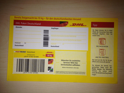 Dhl paketmarke 10 kg - 10,
