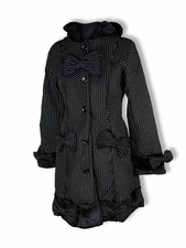 Poizen Industries Wintermantel Mantel Mace Coat Polkadot Schwarz / Weiß 5002
