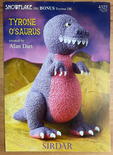 Alan Dart Tyrone O'Saurus STRICKMUSTER Dinosaurier Spielzeug 46 cm groß Sirdar 4327