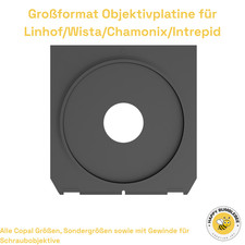 4x5 Objektivplatine Objektivplatte Linhof, Wista etc Compur Copal 00/0/1/2/3