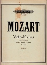 Mozart: Violinkonzert D-Dur KV 211, Klavierauszug + Violinstimme, Peters