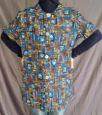 Nylon Dederon kittel schürze Vintage   Apron Gr.  46 -Original 70er Jahre-