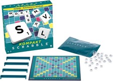 Mattel Games CJT13 - Scrabble Kompakt (Deutsch) - Kreuzwort-Rätsel Brettspiel