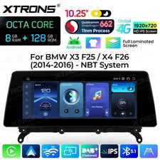 10,25" Qualcomm 662 Autoradio Android 14 8G+128G 8Kern Für BMW X3 F25 X4 F26 NBT