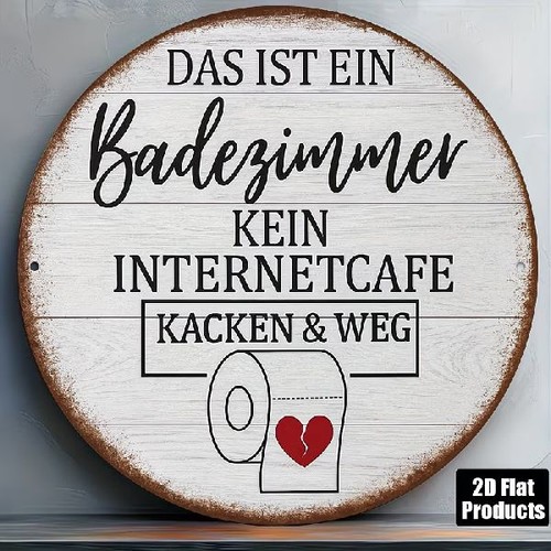 Blechschild rund badezimmer - rund,