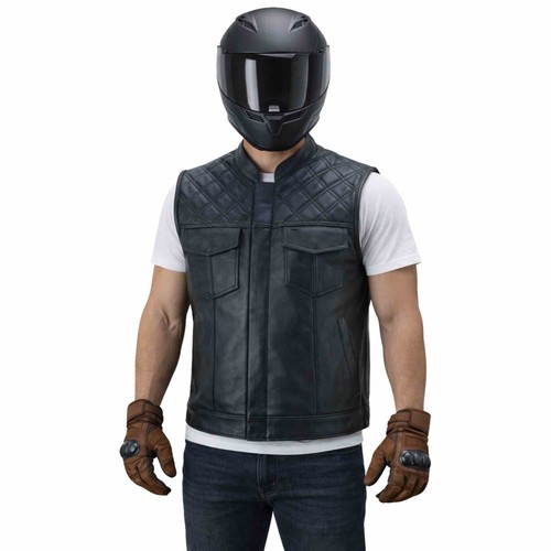 Herren lederweste bikerweste - herren,