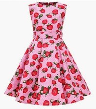 50s kleid mädchen erdbeeren - kleid,
