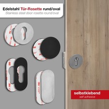 Tür-Rosette selbstklebend oval/rund Blind-Rosette Profilzylinder Schloss SOTECH