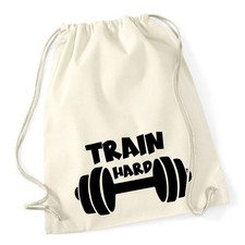 Turnbeutel Train hard Hantel