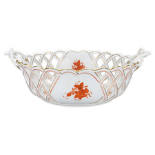 Durchbruchschale Obstkorb Modell 7402 Herend Ungarn Apponyi orange