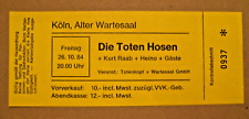 Die Toten Hosen   In Concert 1984 Köln   Ticket / Konzertkarte / Eintrittskarte