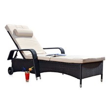 Rattan loungeliege verstellbar - rattan,