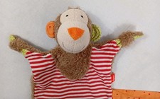 Sigikid Affe Bär Rot Weiß gestreift Schmusetuch Schnuffeltuch Frottee