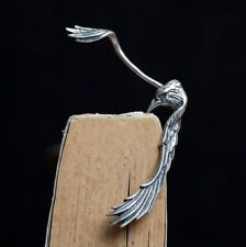 I13 Ohrring einzelner Ohrclip fliegender Vogel Krähe Sterling Silber 925 