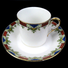 Limoges Porzellan Mokkatasse Art Deco Union Ceramique France 20er 30er Jahre