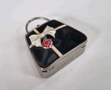 Partylite Audrey schwarze Metalltasche mit Teelicht Kerze und Spiegel 