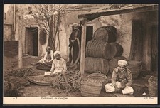 Ansichtskarte Fabricants du Couffins, Korbflechter 