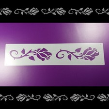 Bordüre Schablone Rose Knospe