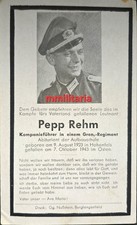 Sterbebild WWII Leutnant