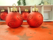 Weihnachten 6x Weihnachtskugeln Kugeln Kartenhalter Dekoration Tisch rot/gold