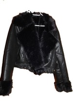 Damen kunstlederjacke mit pelz - damen,