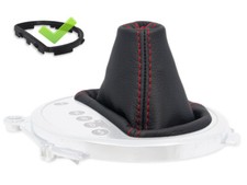 SCHALTMANSCHETTE FUR AUDI TT DSG 8J 2006-2014 SCHALTSACK LEDER NAHT ROT + RAHMEN