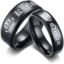Paar Ring Schwarz King-Queen