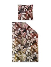 Irisette Zobel Flausch Cotton Bettwäsche 155x220 Blätter Herbst braun grün 8638-