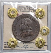 Päpstlicher Staat Pius IX 1 Soldo 1867 Alte Silbermünzen Vorunierte Papst