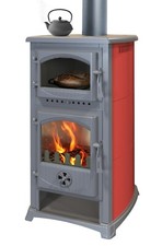 EEK A - Kaminofen mit Backfach und Herdplatte Cucina bordeaux - 9,7kW