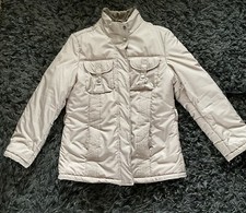 STEVE KETELL schicke Damen Steppjacke Jacke Größe 42 mit Fellimitatkragen Beige