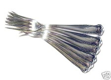 6 Gabeln Symbol 100er Silber Auflage versilbert 21,1 cm Besteck