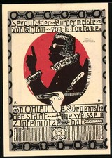 Notgeld Ohlau, 50 Pfennig, Skelett mit Sense und Seydlitz der Bürgermeister 